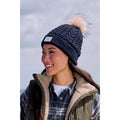 Navy - Front - Animal Womens-Ladies Becky Recycled Winter Hat