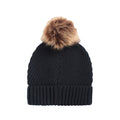 Navy - Back - Animal Womens-Ladies Keely Pom Pom Recycled Beanie