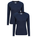 Navy - Front - Mountain Warehouse Womens-Ladies Talus Thermal Base Layer Top (Pack of 2)