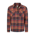 Rust - Pack Shot - Mountain Warehouse Mens Pinn Flannel Borg Lined Shirt