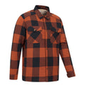 Burnt Orange - Side - Mountain Warehouse Mens Pinn Flannel Borg Lined Shirt