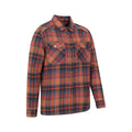 Rust - Side - Mountain Warehouse Mens Pinn Flannel Borg Lined Shirt