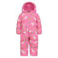 Pink - Front - Mountain Warehouse Toddler Frosty Clouds Padded Snowsuit