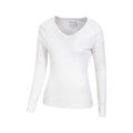 White - Back - Mountain Warehouse Womens-Ladies Merino Wool V Neck Top