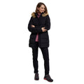 Black - Pack Shot - Mountain Warehouse Womens-Ladies Nola Long Padded Jacket