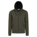 Dark Khaki - Front - Mountain Warehouse Mens Dalton Borg Lined Full Zip Hoodie