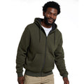 Dark Khaki - Lifestyle - Mountain Warehouse Mens Dalton Borg Lined Full Zip Hoodie