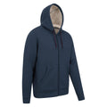 Navy - Side - Mountain Warehouse Mens Dalton Borg Lined Full Zip Hoodie