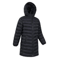 Black - Side - Mountain Warehouse Childrens-Kids Florence Longline Padded Jacket