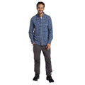 Navy - Close up - Mountain Warehouse Mens Driftwood Checked Organic Shirt