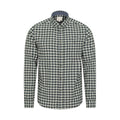 Khaki Green - Front - Mountain Warehouse Mens Driftwood Checked Organic Shirt