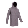 Burgundy - Side - Mountain Warehouse Womens-Ladies Mallaig Longline Fleece Jacket