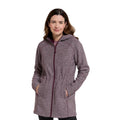 Burgundy - Pack Shot - Mountain Warehouse Womens-Ladies Mallaig Longline Fleece Jacket