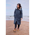 Navy - Front - Animal Womens-Ladies Dawlish Recycled Longline Padded Jacket