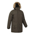 Dark Khaki - Side - Mountain Warehouse Mens Antarctic Extreme Waterproof Down Jacket