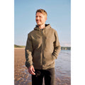 Dark Khaki - Front - Animal Mens Samuel Organic Relaxed Fit Hoodie