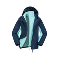 Navy - Front - Mountain Warehouse Childrens-Kids Lightning 3 in 1 Waterproof Jacket