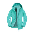 Light Teal - Front - Mountain Warehouse Childrens-Kids Lightning 3 in 1 Waterproof Jacket