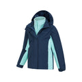 Blue - Side - Mountain Warehouse Childrens-Kids Lightning 3 in 1 Waterproof Jacket