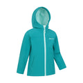 Teal - Side - Mountain Warehouse Childrens-Kids Water Resistant Soft Shell Jacket