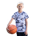 Blue - Front - Mountain Warehouse Childrens-Kids Camouflage Active T-Shirt