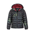 Jet Black - Pack Shot - Mountain Warehouse Childrens-Kids Seasons Patterned Padded Jacket