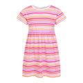 Coral - Front - Mountain Warehouse Girls Essentials Lora Striped Casual Dress