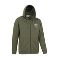 Khaki Green - Side - Mountain Warehouse Mens Circle Mountain Drawcord Full Zip Hoodie