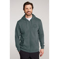 Green - Front - Mountain Warehouse Mens Circle Mountain Drawcord Full Zip Hoodie