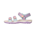 Purple - Side - Mountain Warehouse Childrens-Kids Tonal Stripe 3 Touch Fastening Strap Sandals