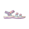 Purple - Lifestyle - Mountain Warehouse Childrens-Kids Tonal Stripe 3 Touch Fastening Strap Sandals