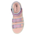 Purple - Pack Shot - Mountain Warehouse Childrens-Kids Tonal Stripe 3 Touch Fastening Strap Sandals