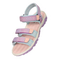 Purple - Front - Mountain Warehouse Childrens-Kids Tonal Stripe 3 Touch Fastening Strap Sandals