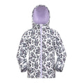 Cream-Black - Front - Mountain Warehouse Childrens-Kids Exodus II Leopard Print Water Resistant Soft Shell Jacket