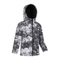 Black-White - Side - Mountain Warehouse Childrens-Kids Exodus II Monochrome Water Resistant Soft Shell Jacket