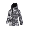 Black-White - Lifestyle - Mountain Warehouse Childrens-Kids Exodus II Monochrome Water Resistant Soft Shell Jacket