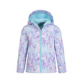 Magic Purple - Pack Shot - Mountain Warehouse Childrens-Kids Exodus II Tie Dye Water Resistant Soft Shell Jacket