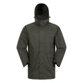 Dark Khaki - Front - Mountain Warehouse Mens Westport Long Waterproof Jacket