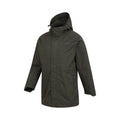 Dark Khaki - Side - Mountain Warehouse Mens Westport Long Waterproof Jacket