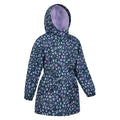 Dusky Purple - Side - Mountain Warehouse Childrens-Kids Dale Leopard Print Lightweight Waterproof Jacket