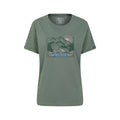 Khaki Green - Front - Mountain Warehouse Womens-Ladies Sunrise Organic Loose Fit T-Shirt