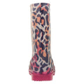 Pink - Back - Mountain Warehouse Childrens-Kids Splashed Leopard Print Flashing Lights Wellington Boots