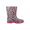 Pink - Lifestyle - Mountain Warehouse Childrens-Kids Splashed Leopard Print Flashing Lights Wellington Boots