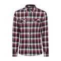 Burgundy - Front - Mountain Warehouse Mens Trace Flannel Long-Sleeved Shirt