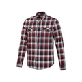 Burgundy - Side - Mountain Warehouse Mens Trace Flannel Long-Sleeved Shirt