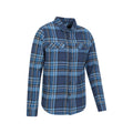 Dark Blue - Side - Mountain Warehouse Mens Trace Flannel Long-Sleeved Shirt