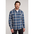 Petrol - Front - Mountain Warehouse Mens Trace Flannel Long-Sleeved Shirt