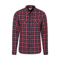 Active Red - Front - Mountain Warehouse Mens Trace Flannel Long-Sleeved Shirt