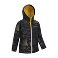 Black - Side - Mountain Warehouse Childrens-Kids Exodus II Printed Water Resistant Soft Shell Jacket