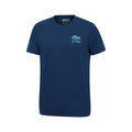 Navy - Side - Mountain Warehouse Mens St Ives Printed Organic T-Shirt